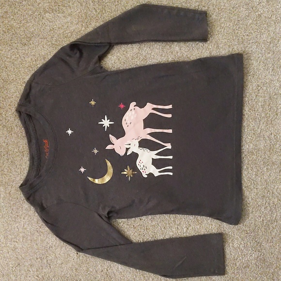 Cat and Jack Long Sleeve Deer Graphic Tee - Picture 1 of 3